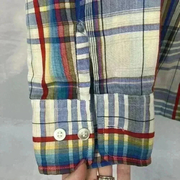 VTG 70’s USA Levi’s Panatela Sportswear Button Up Size Large Rainbow Plaid - Picture 7 of 10